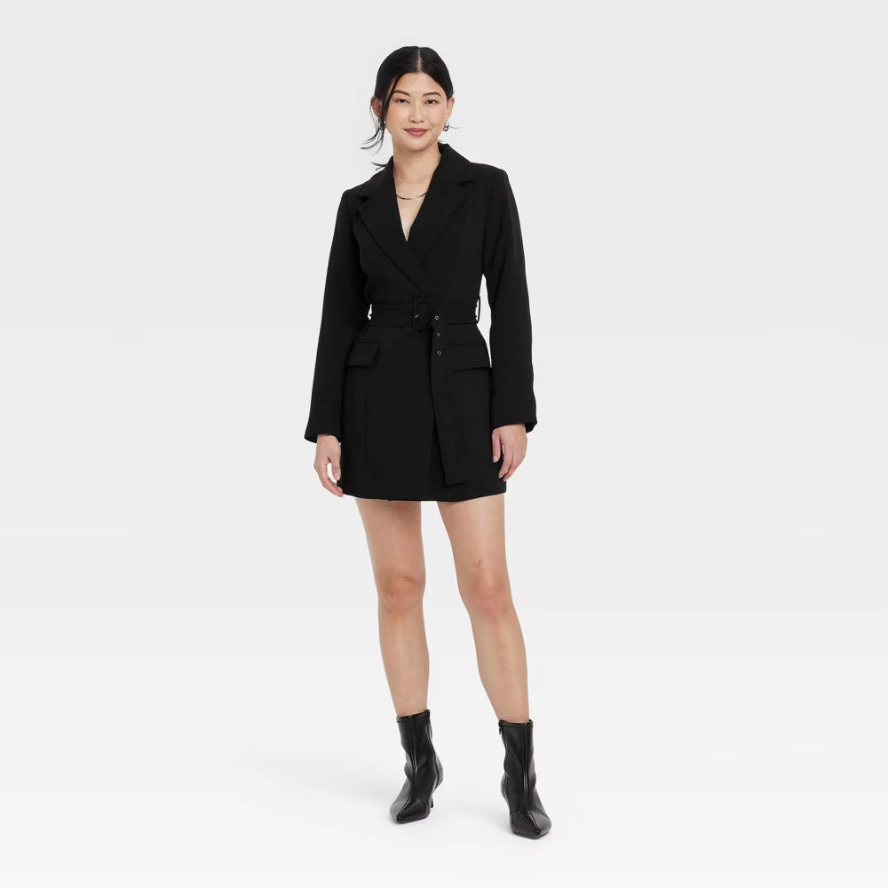 Women's Long Sleeve Mini Blazer Dress