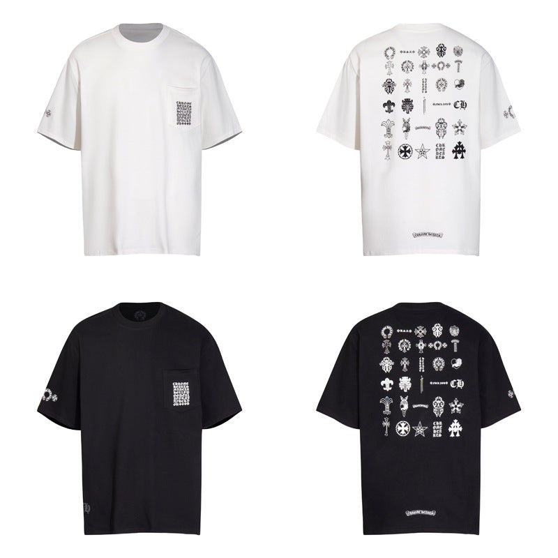 CHH Chrome Heart T Shirts T-shirt logo print cotton round neck short sleeve