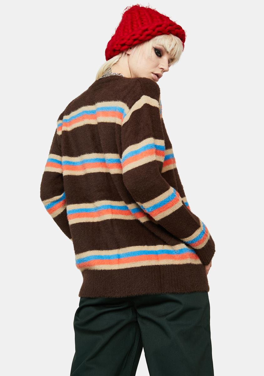 1984 Mohair Stripe Cardigan Sweater