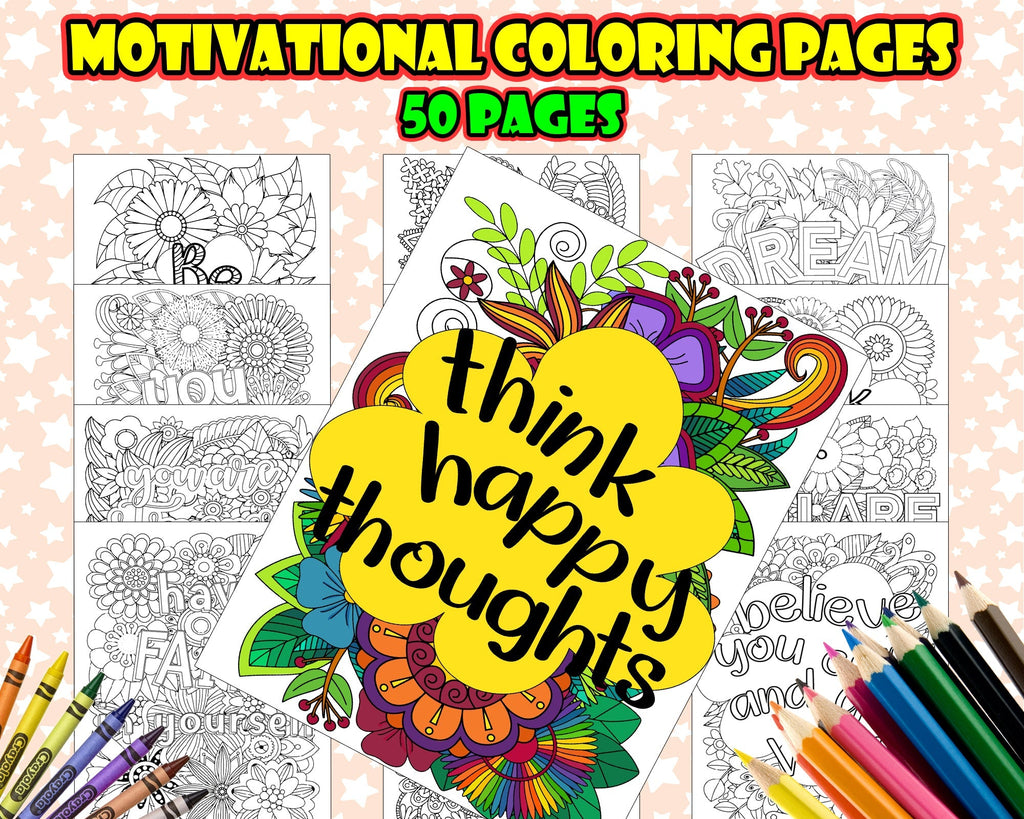 PDF Adult Motivational Quote Floral Pattern Coloring Pages