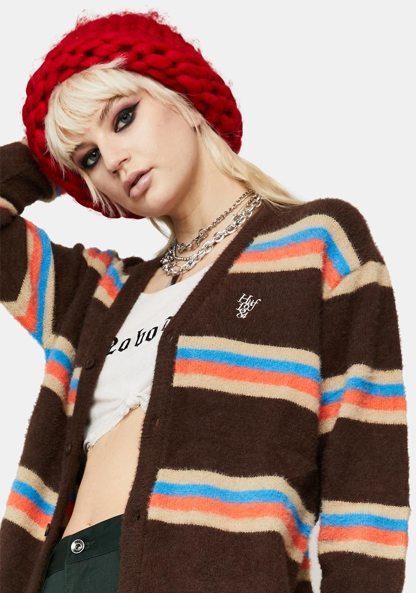1984 Mohair Stripe Cardigan Sweater